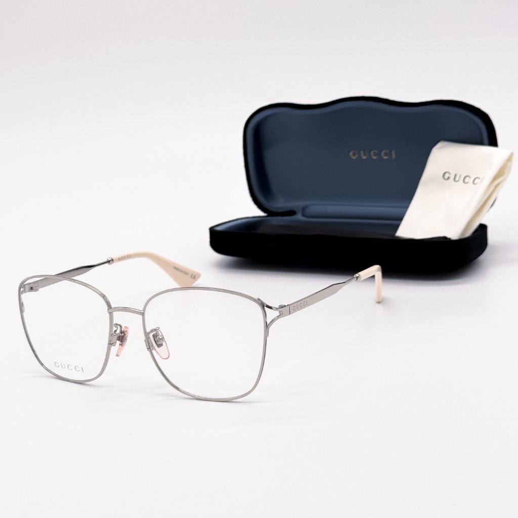 New Gucci Gg0819oa 003 Women Silver Eyeglasses Gucci